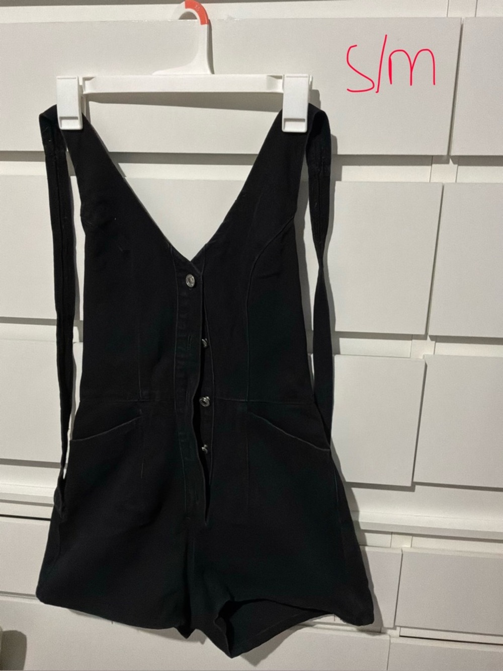 Black Women's Romper Overalls - Classic Black